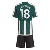 Dječji Nogometni Dres Manchester United Casemiro #18 Gostujuci 2023-24 Kratak Rukav (+ Kratke hlače)
